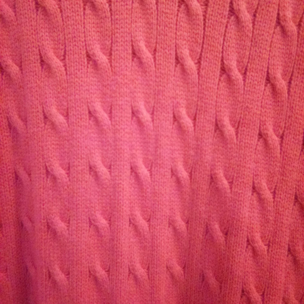 Oscar de la Renta 100% Cotton V-Neck Cable Knit Sweater Size L Old Money